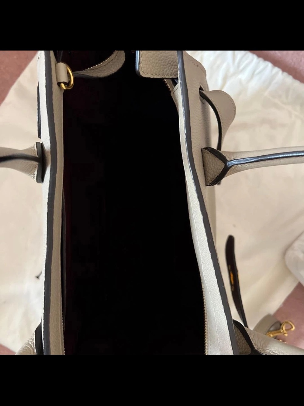 Mulberry Beige Leather Satchel with Removable Strap - Picture 3 of 7